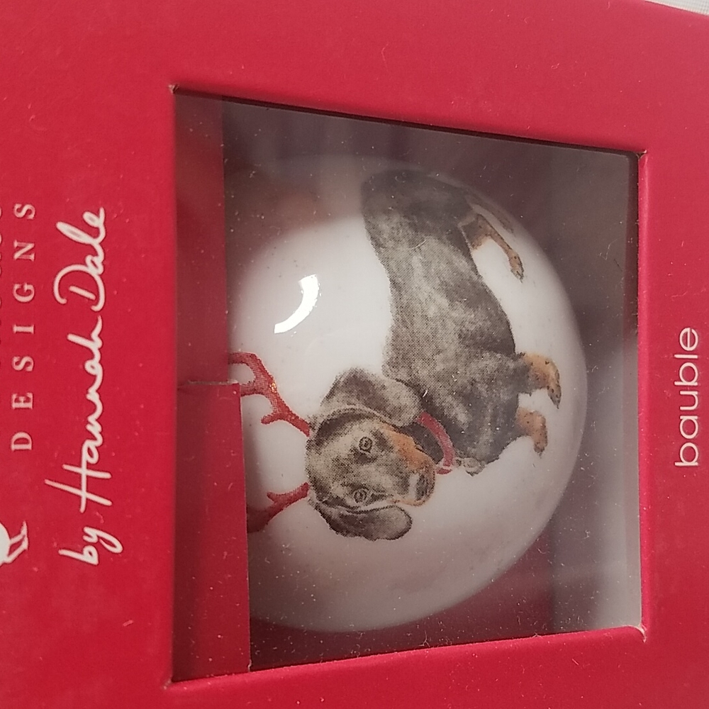 Dachshund w antlers ornament NIB